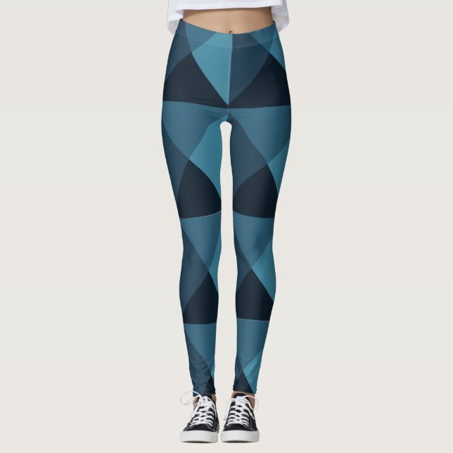 Legging Pirâmides Azuis Escuros (Frente)