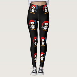 Legging Pirate Penguin e um papagaio