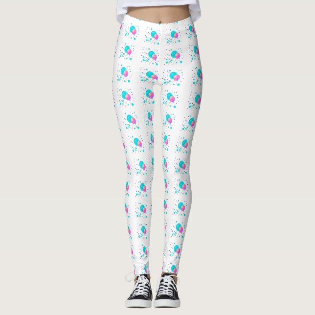 Legging Pirulitos Azuis e Rosas (Frente)
