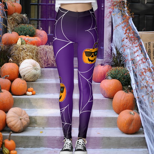 Legging Piscar os olhos icônicos Engraçado Spooky Pumpkin (Celebrate Halloween with this unique and spooky leggings!)