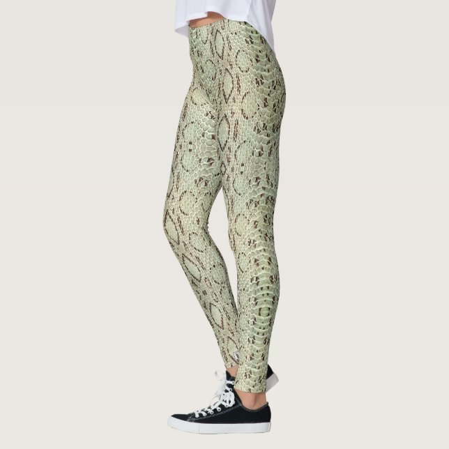 Legging Pitão Snakeskin da víbora da cobra (Esquerda)