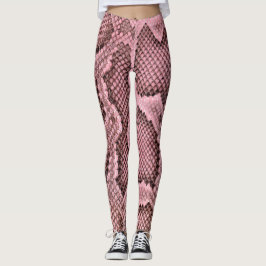Legging Píthon Impressão Cobra, cor-de-rosa
