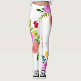 Legging PixDezines Floral Watercolor/Ranunculus/Rosa