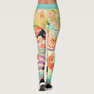 Legging PixDezines Kimono/Pêonias/Blossomas de Cereja