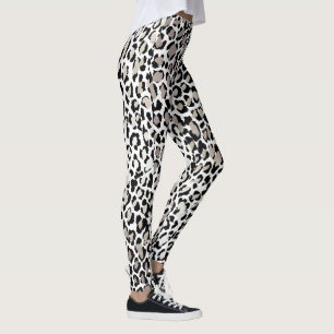 Legging PixDezines Leopard Print/Silver Tone