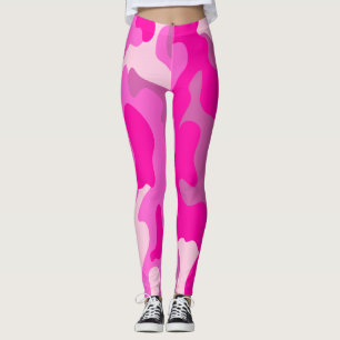 Legging PixDezines Princess Camo, Flashy Quente Rosa