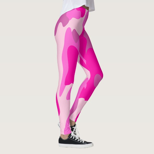 Legging PixDezines Princess Camo, Flashy Quente Rosa (Direita)