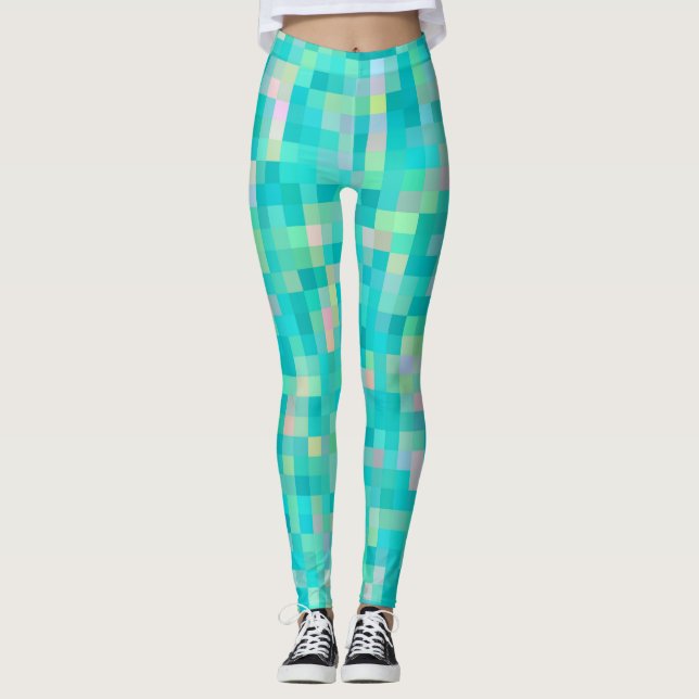 Legging Pixel Art Multicolor Patterno (Frente)