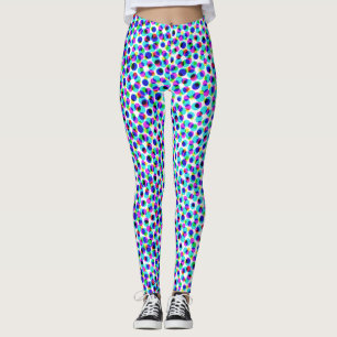 Legging Pixelato De Meia-Tons Azul Hipnótico E Cor-De-Rosa