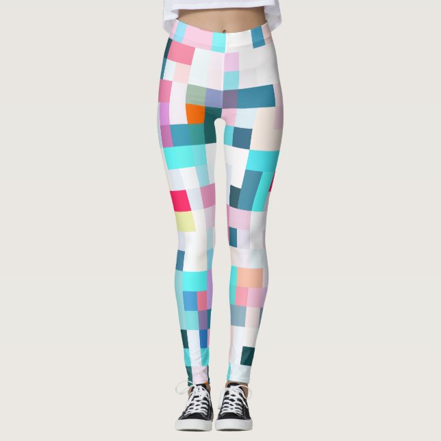 Legging Pixels claros geométricos (Frente)
