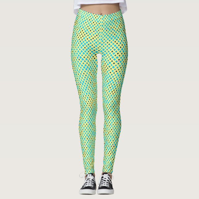 Legging Pixels piscando padrão 01.LBlue. Amarelo BG (Frente)