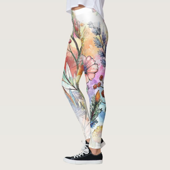 Legging Placas de Aroma de Aquarela (Esquerda)