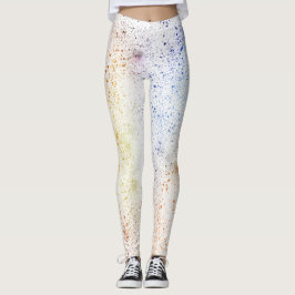Legging Placas de Cores de Água Azul, Amarelo e Laranja