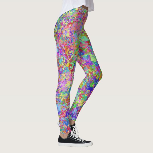 Legging Placas de pintura multicolores divertidas (Direita)