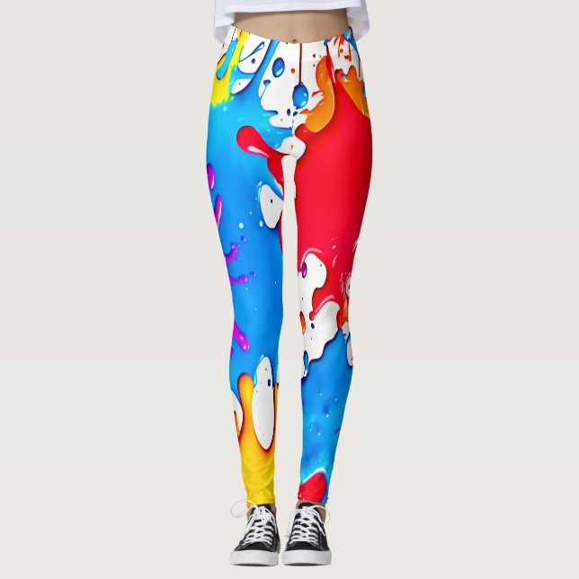 Legging Placas vibrantes de cores neonatais (Frente)