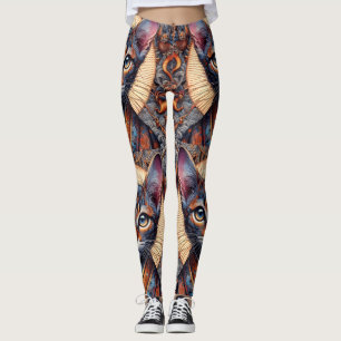 Legging Planejador felino de fantasia ornamentado mítico r