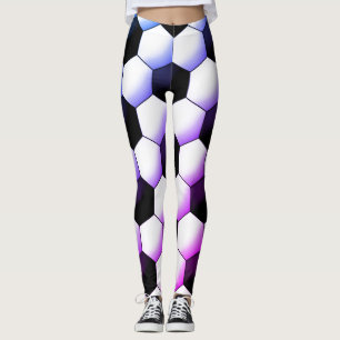 Legging Plano de fundo transparente do padrão de futebol d