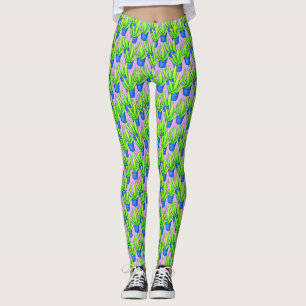 Legging Plantas de Aloe Vera Estampado Têxtil