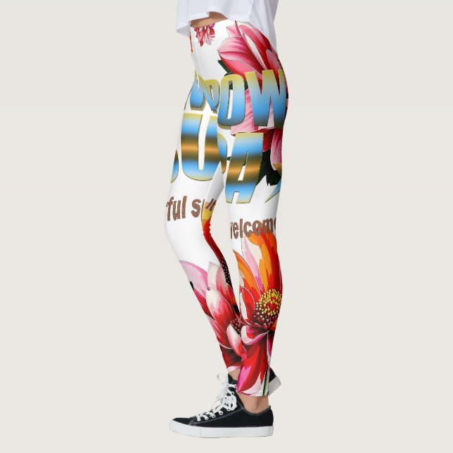 Legging Plantas Fetais Sensíveis bonito Abstrato de Arte B (Esquerda)