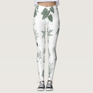Legging Plantas interiores: vintage sorvido à mão.
