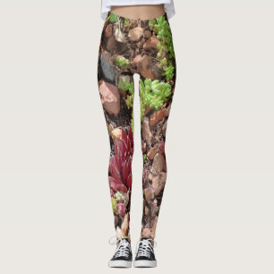 Legging plantas naturais flores suculentas cactus