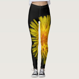 Legging Plantas no dente-de-leão amarelo das calças