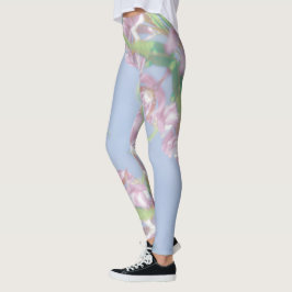 Legging Plantas Verdes do Céu Azul Deixam Flores Roxas
