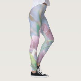 Legging Plantas Verdes do Céu Azul Deixam Flores Roxas