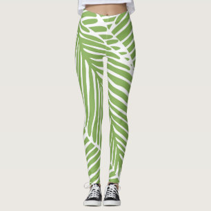 Legging Plantas verdes tropicais impressão design