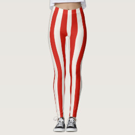 Legging Playful Candy Cane Red Stripes Christmas 