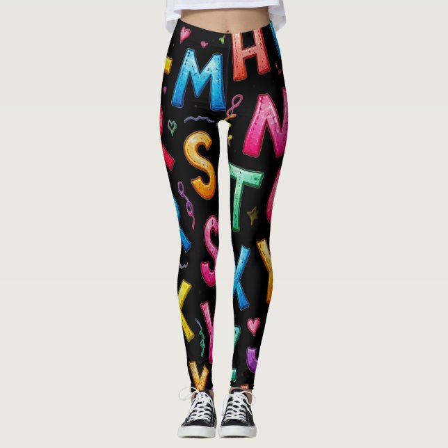 Legging Playful Handwritten Alphabet Patter (Frente)