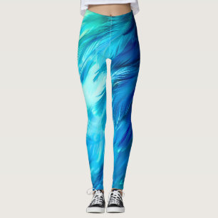 Legging Pluma Abstrata Azul Verde