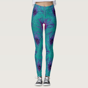 Legging Plumagem de turquesas-peacock