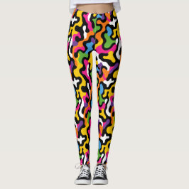 Legging Pneus Funquinhos Retroestéticos Coloridos Padrão y