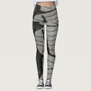 Legging Pneus velhos de automóveis Black Road