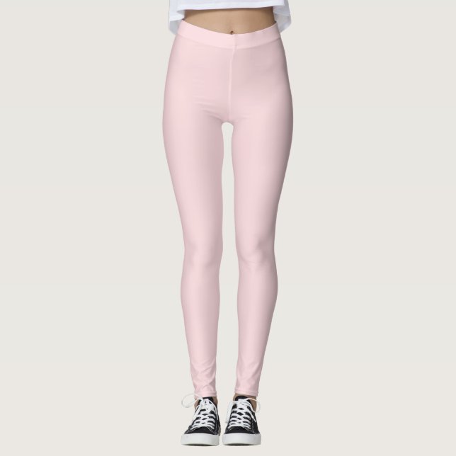 Legging Pó Cor Sólida Rosa (Frente)