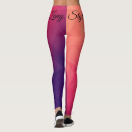 Legging Polígono Geométrico Roxo Rosa Laranja Moda Extrava