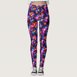 Legging Polígono Neon Abstrato com Explosões