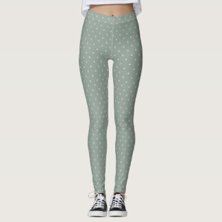 Legging Polka Dots Mint Green and Soft Gray Polka Pattern