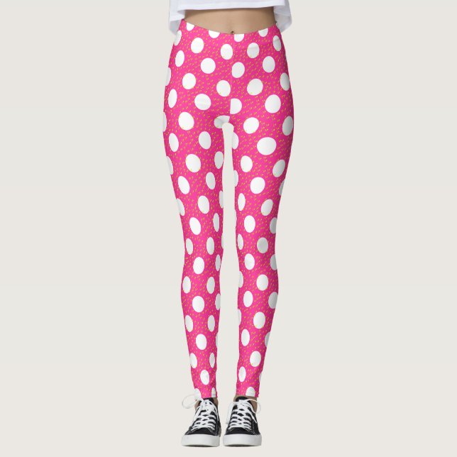 Legging Polka-pontos rosa (Frente)