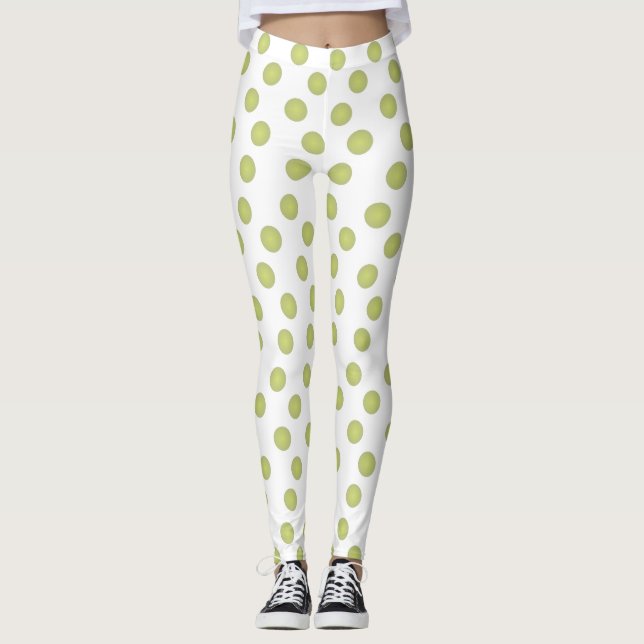 Legging Polka-pontos verde-oliva (Frente)