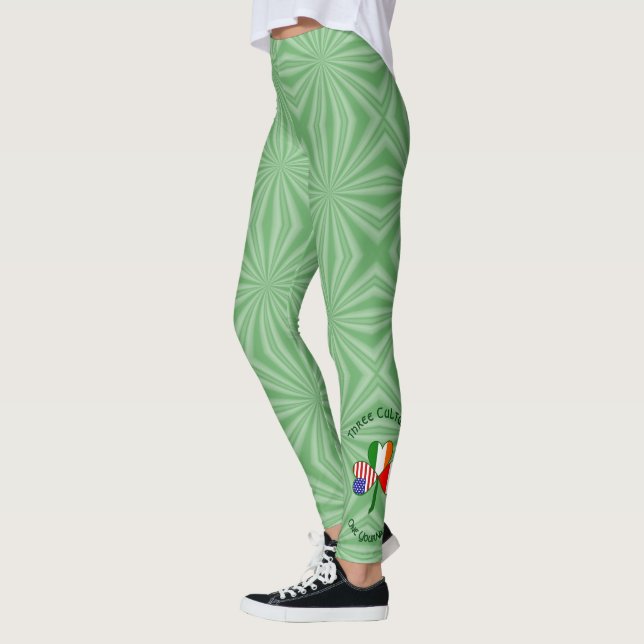 Legging Polonês Irlandês Irlandês Shamrock Flag Personaliz (Esquerda)