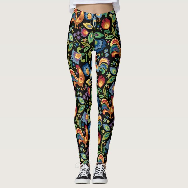 Legging Poloneses Folk Roosters (Frente)