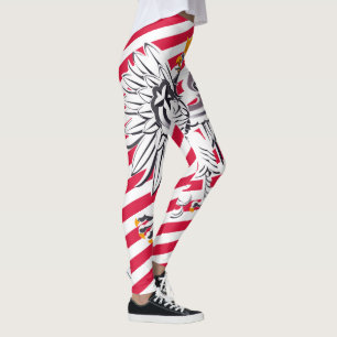 Legging Polônia & Águia, viagem de moda polonês / espor