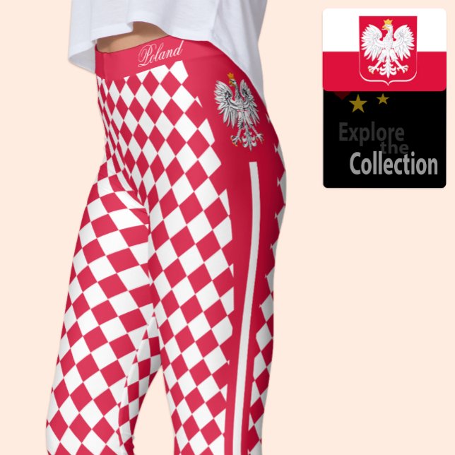 Legging Polônia, moda premium, Bandeira polonesa (Criador carregado)