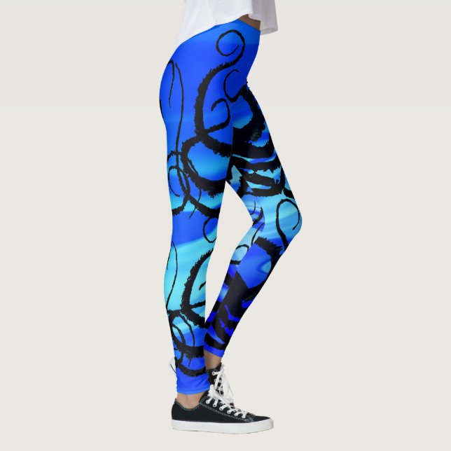 Legging Polvo azul da lagoa - caneleiras (Direita)