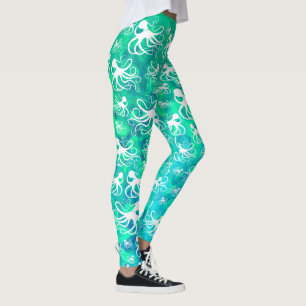 Legging Polvo branco em Seafoam - caneleiras