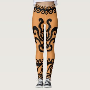 Legging Polvo grego antigo, padrão de onda