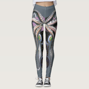 Legging Polvo ou Lula Gigante, Animal de Vida Marinha Anti