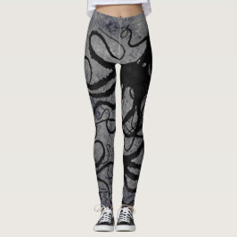 Legging Polvo preto no cinza - caneleiras